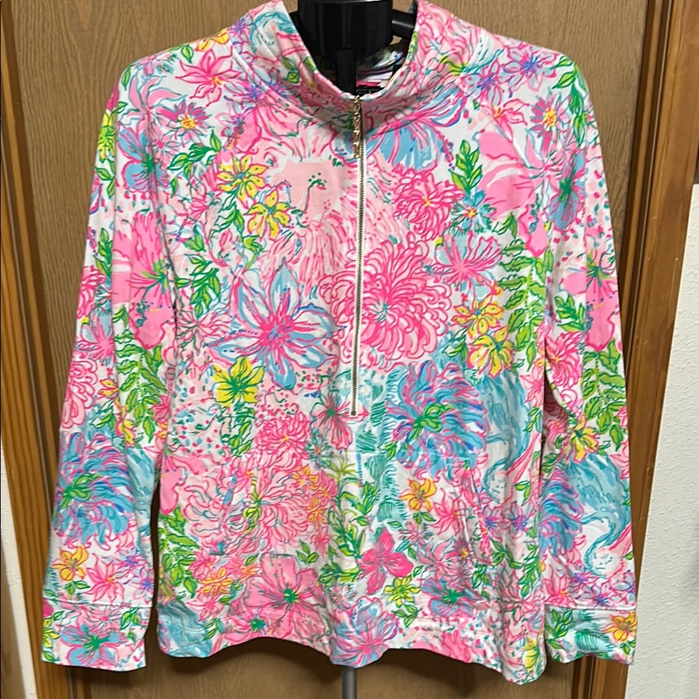 Floral 1/4 zip popover